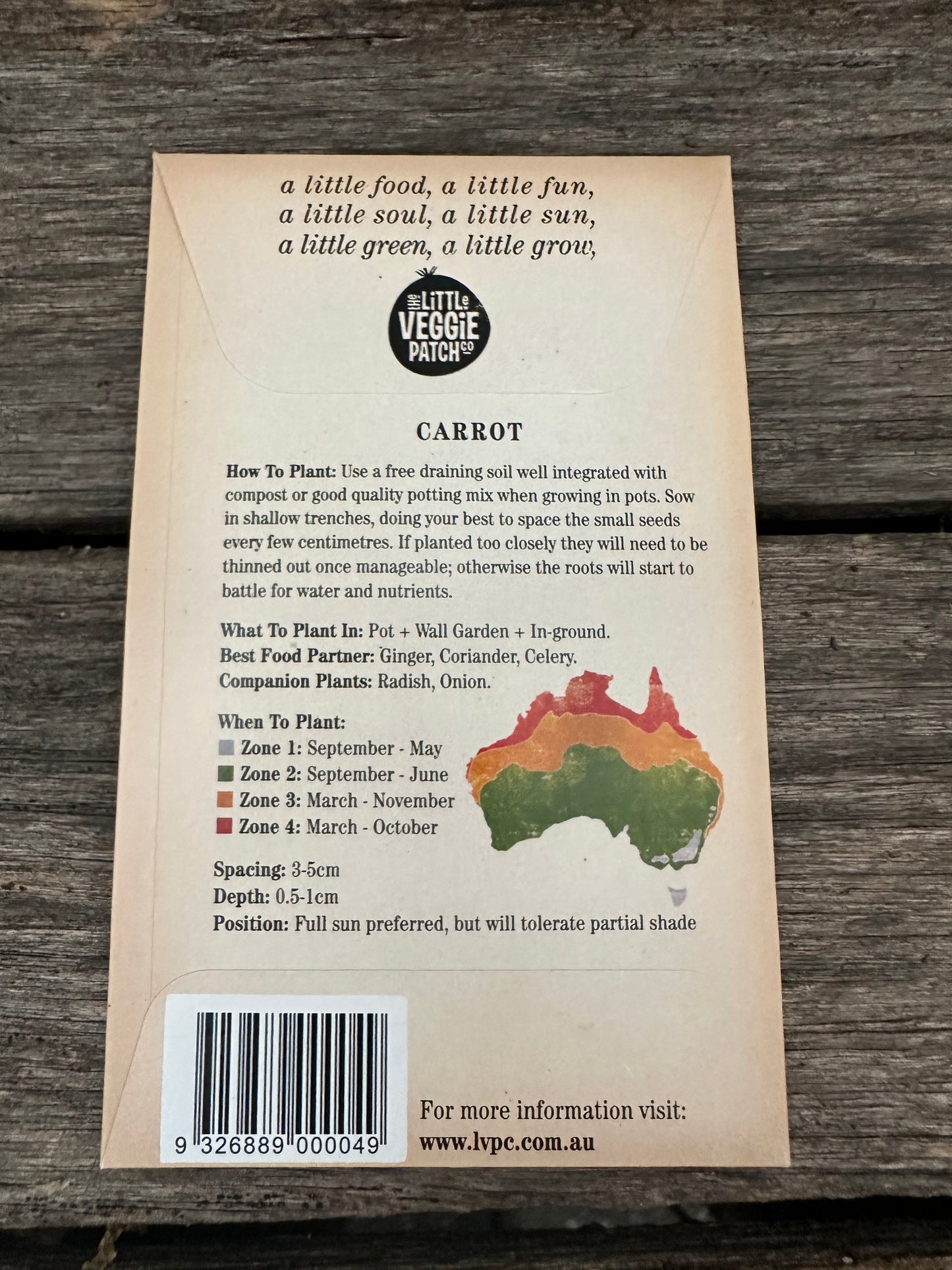 Carrot (Baby Amsterdam) - Vintage Heirloom Little Veggie Patch co