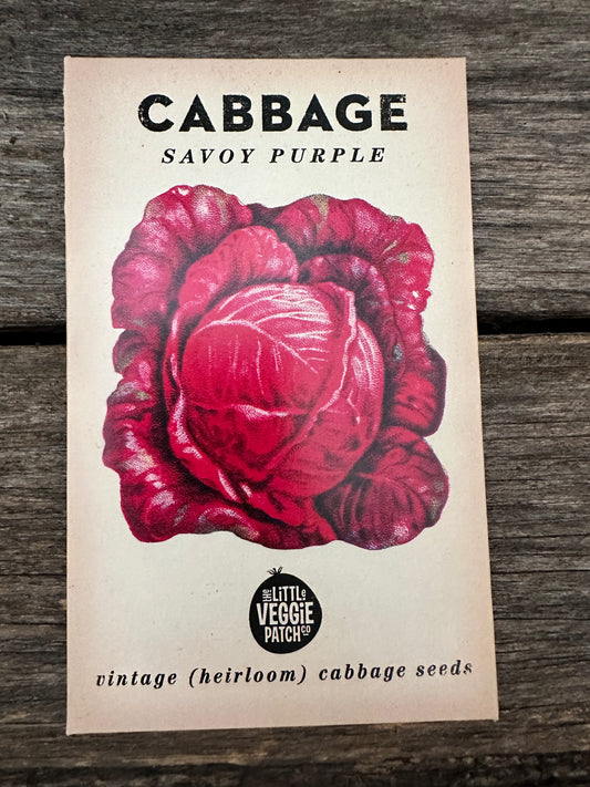 Cabbage (Savoy Purple) - Vintage Heirloom Little Veggie Patch co