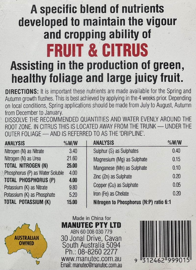 Manutec Fruit & Citrus fertiliser 500g